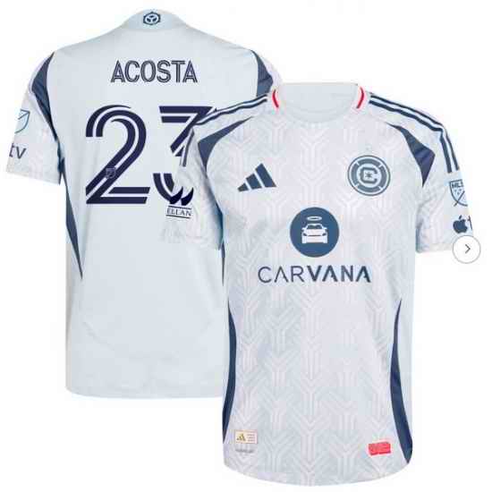 Men's Chicago Fire Kellyn Acosta adidas Light Blue 2025 The Municipal Kit Authentic Player Jersey